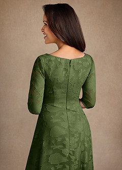 Azazie Durant Mère de la mariée Robes Robe Trapèze en Blumen-Burnout Plissée Olive image5