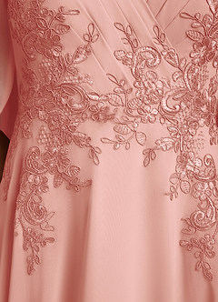 Azazie Tilda Kleider für die Brautmutter A-Linie Spitze Chiffon Kleid Rosettenrosa image6