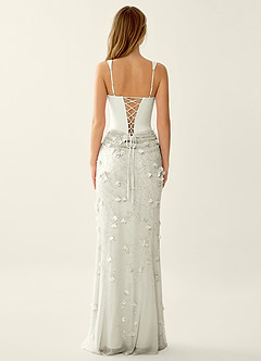 Belinda Ivory 3D Flowers Corset Lace Up Back Mermaid Prom Dress image2