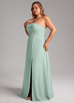 Azazie Wren Bridesmaid Dresses Agave A-Line Side Slit Chiffon Convertible Dress image12