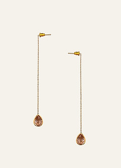 front Crystal Teardrop Threader Earrings