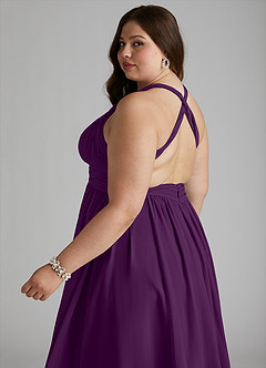 Azazie Ashia Bridesmaid Dresses Grape A-Line Pleated Chiffon Dress image8