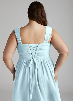 Azazie Angie Bridesmaid Dresses Cloud Blue A-Line Corset Chiffon Dress image15