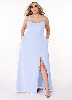 Azazie Moira Bridesmaid Dresses Lavender A-Line Scoop Chiffon Dress image8