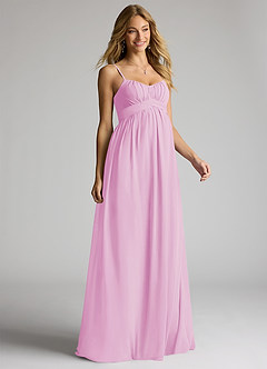 Azazie Llana Maternity Bridesmaid Dresses A-Line Chiffon Floor-Length Dress image1
