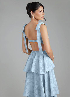 Azazie Jude At-home Try On Dresses Sky Blue A-Line Sweetheart Neckline Floral Burnout Dress image9