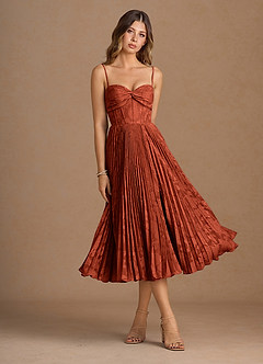 Annie Auburn Pleated Midi Dress image6