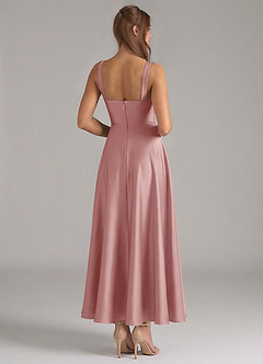 Azazie Shaude Bridesmaid Dresses Dusty Rose A-Line Pleated Stretch Satin Dress image6