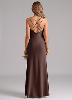 Azazie Suttona Brudtärnklänningar Klä av A-Linje i Stretch Satin Plisserad Ganache image3