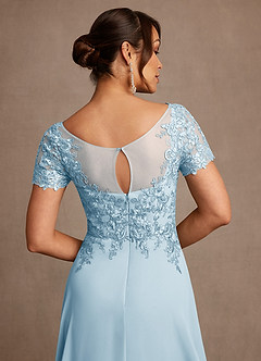 Azazie Alva Mother of the Bride Dresses Sky Blue A-Line Lace Dress image7