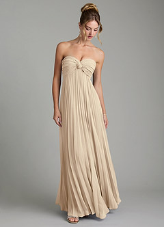 Azazie Tempest Bridesmaid Dresses Champagne Empire Corset Chiffon Convertible Dress image3