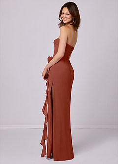 Barbie ♥ Azazie Bridesmaid Dresses Auburn Sheath Strapless Chiffon Convertible Dress image4