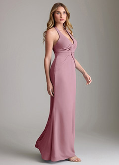Azazie Valerie Bridesmaid Dresses Vintage Mauve Mermaid Pleated Chiffon Dress image4