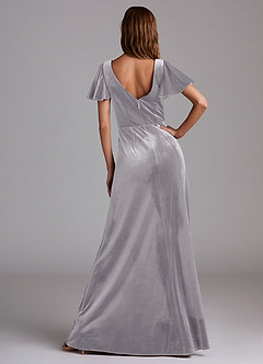 Azazie Soren Bridesmaid Dresses French Lilac A-Line Velvet Dress image6