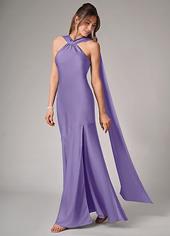 Azazie Kinsley Bridesmaid Dresses Tahiti Mermaid Side Slit Stretch Satin Dress image4