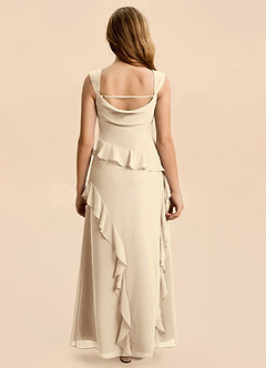 Azazie Sloane Junior Champagne A-Line Sweetheart Neckline Chiffon Dress image2
