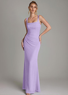 Azazie Agustina Bridesmaid Dresses Lilac Mermaid Corset Chiffon Dress image4