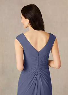 Azazie Sally Kleider für die Brautmutter A-Linie V-Hals Gefaltet Chiffon Kleid Sturm image5
