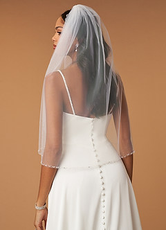 front Molly Beads Waist Length Veil