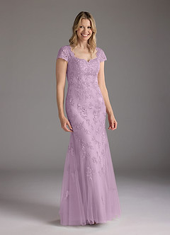 Azazie Marbella Mother of the Bride Dresses Wisteria Mermaid Queen Anne Sequins Lace Dress image4