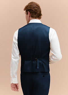 front William Navy Blue Comfort Blend Suit Vest