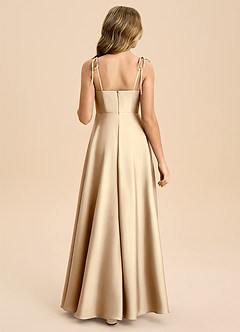 Azazie Popsy Junior Linia A Ukłon Satyna elastyczna Długość podłogi Młodsza druhna Sukienka image2