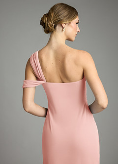 Azazie Tati Probar vestidos en casa Vestido de Borgoña de Malla de Corte Recto con Vestidos sin tirantes image6