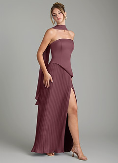 Azazie Tierney Bridesmaid Dresses Sangria A-Line Strapless Chiffon Convertible Dress image9