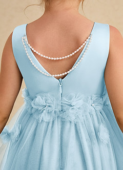 Azazie Lux Flower Girl Dresses Sky Blue A-Line Beaded Tulle Dress image6