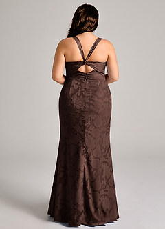 Azazie Mero Bridesmaid Dresses Ganache Sheath Pleated Floral Burnout Dress image8