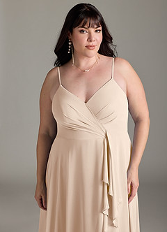 Azazie Akita Bridesmaid Dresses White Alabaster A-Line Chiffon Dress image9