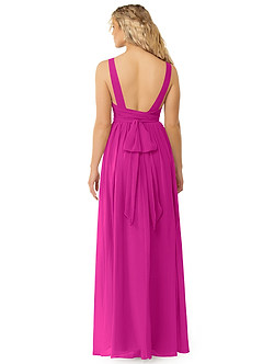 Azazie Kora Bridesmaid Dresses Fuchsia A-Line Pleated Chiffon Dress image8