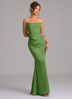 Azazie Sorrel Bridesmaid Dresses Basil Mermaid Corset Chiffon Dress image7