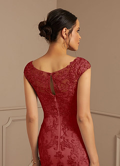 Azazie Melena Mother of the Bride Dresses Rust Mermaid Lace Tulle Dress image6