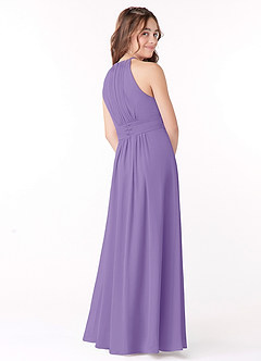 Azazie Bonnie Junior Tahiti A-Line Pleated Chiffon Dress image3