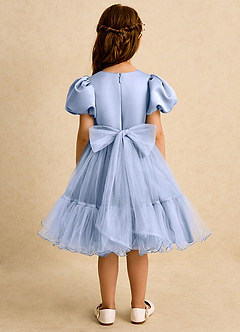 Azazie Cocoa Robe Demoiselle D'honneur Fillette Robe Princesse en Tulle Plissée Eis image6