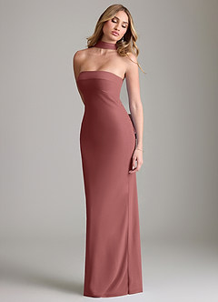 Azazie Lusinda Vestidos de madrinha de casamento Vestido Ametista de Chiffon de sereia com Fora do ombro image7