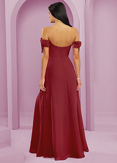 Barbie ♥ Azazie Bridesmaid Dresses Pomegranate A-Line Off the Shoulder Chiffon Convertible Dress image2
