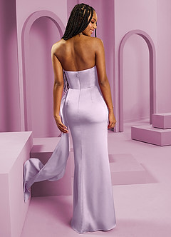 Barbie ♥ Azazie Bridesmaid Dresses Frosted Lilac Sheath Strapless Stretch Satin Convertible Dress image2