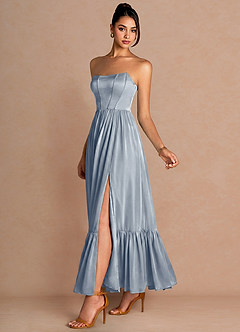 Vestido Azul Polvoriento Largo Portia image4