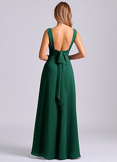 Azazie Beatrice At-home Try On Dresses Dusty Blue A-Line Sweetheart Neckline Chiffon Dress image2