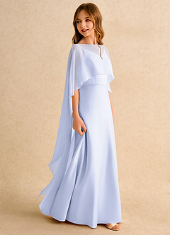 Azazie Fishie Girls Formal Robe Demoiselle D'honneur Fillette Robe Trapèze en Mat Satiné Lavande image6