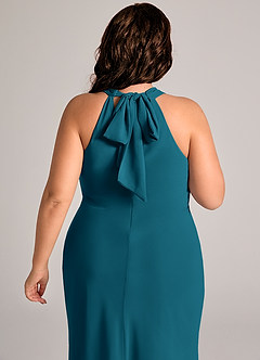 Azazie Doretta Bridesmaid Dresses Ink Blue Mermaid Pleated Chiffon Dress image12