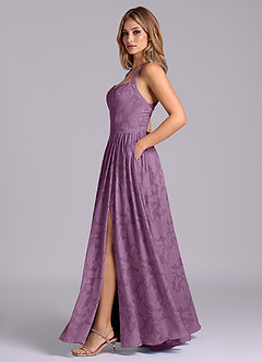 Azazie Francis Bridesmaid Dresses Wisteria A-Line Corset Floral Burnout Dress image3