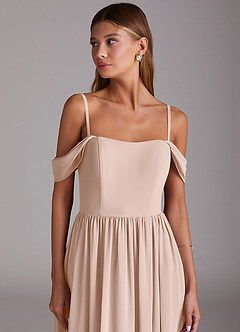 Azazie Calianna Bridesmaid Dresses English Rose A-Line Off the Shoulder Chiffon Convertible Dress image2