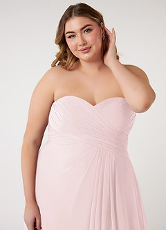 Azazie Arabella Allure Robes de demoiselle d'honneur Robe Trapèze Convertible en Mousseline de soie Encolure en Forme de Cœur Rose Pâle image18