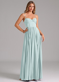 Azazie Tyla Bridesmaid Dresses Mist A-Line Sweetheart Neckline Stretch Satin Dress image3