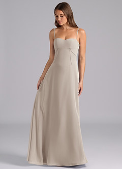 Azazie Valentine Bridesmaid Dresses Frost A-Line Corset Chiffon Dress image3