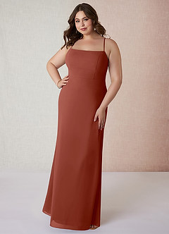 Azazie Tayla Final Sale Auburn Sheath Chiffon Dress image6