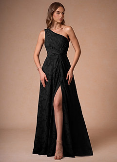 Hermosa Black One Shoulder Maxi Dress image4